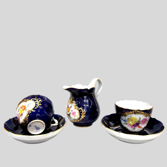 ​Комплект для чаепития на двоих, Германия, мануфактура "Мейсен", XIX век