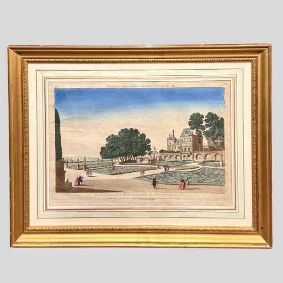 ​Гравюра «Вид на Загородный Дворец Императрицы России», Франция, 1760-1780 г.