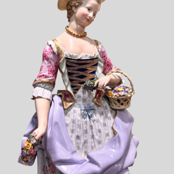 ​Парные скульптуры «Садовник и садовница», Германия, мануфактура «Мейсен», XIX век,  Шёнхайт И.К.