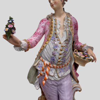 ​Парные скульптуры «Садовник и садовница», Германия, мануфактура «Мейсен», XIX век,  Шёнхайт И.К.