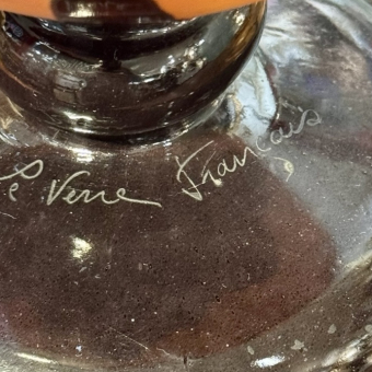 Ваза с виноградным орнаментом, Франция, фирма "La Verre", 1920-1930-е гг.