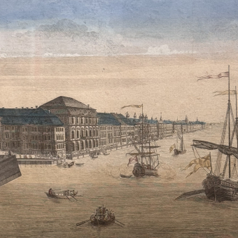 ​Гравюра с видом на Адмиралтейство и Академию наук, Франция, 1780 г.