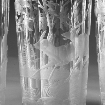 Комплект из 6-ти стаканов с сюжетами охоты, Западная Европа, XIX-XX вв.