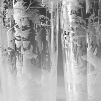 Комплект из 6-ти стаканов с сюжетами охоты, Западная Европа, XIX-XX вв.