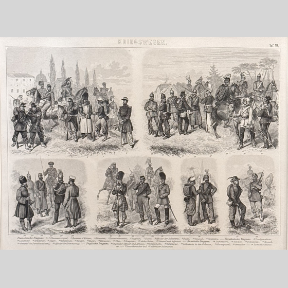 Гравюра "Форма армий различных государств", Германия, 1869-1874 гг.