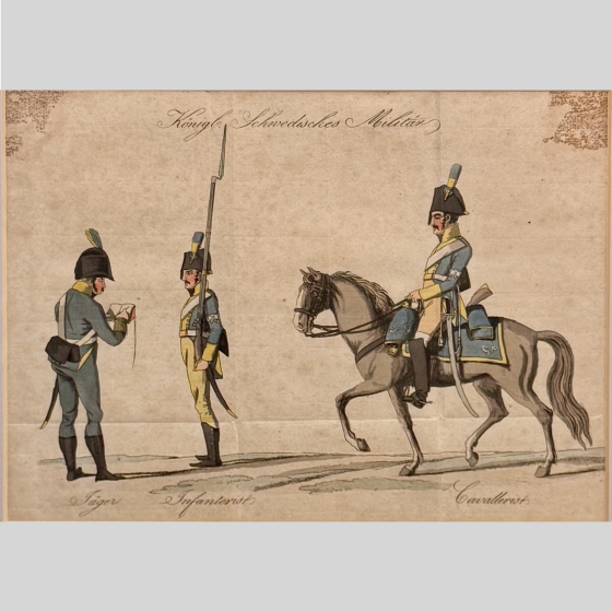 Гравюра "Шведские королевские войска", Германия, 1800-е гг. Гравюра "Шведские королевские войска", Германия, 1800-е гг.