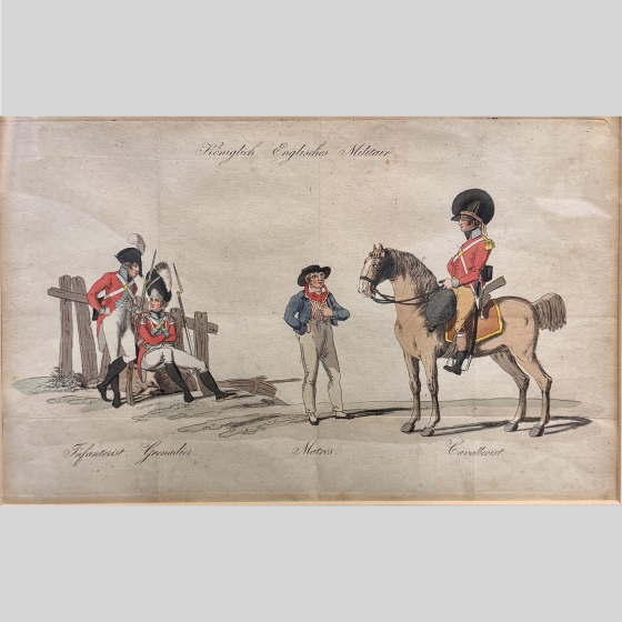 Гравюра "Английские королевские войска", Германия, 1800-е гг. Гравюра "Английские королевские войска", Германия, 1800-е гг.