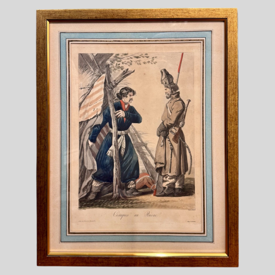 Гравюра "​Казаки в биваке", Франция, 1810-е гг.