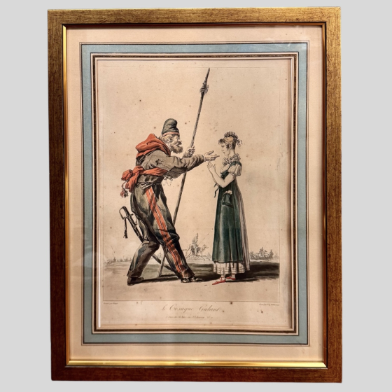 Гравюра "Галантный казак", Франция, 1810-е гг.