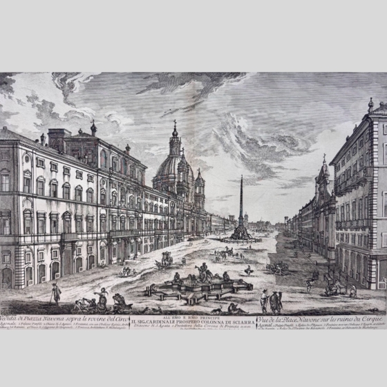 ​Гравюра «Площадь Навона в Риме», Италия,​ 1763 г.