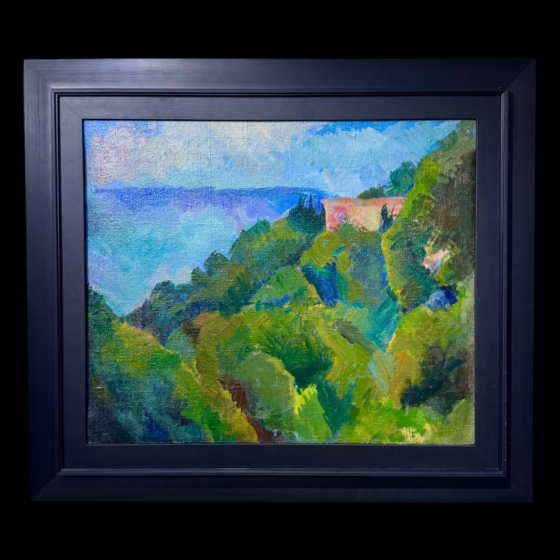 Кабаков И.И., Пейзаж с морем и розовым домом, 1957-1961 гг.