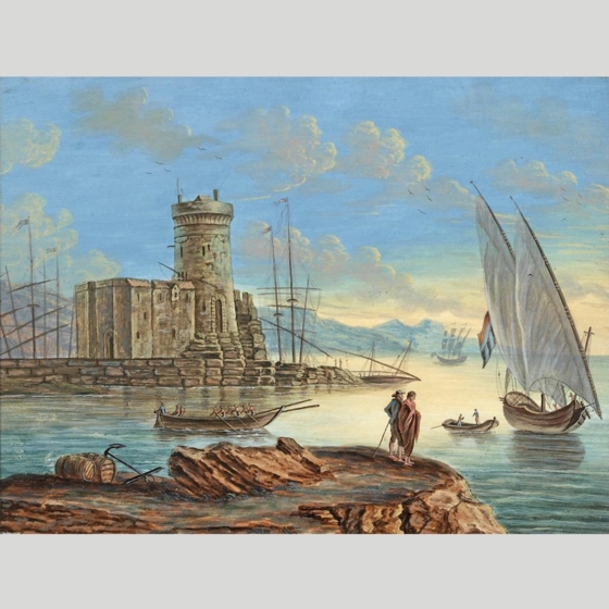 "Гавань с видом крепости", кон. XVIII - нач. XIX вв.