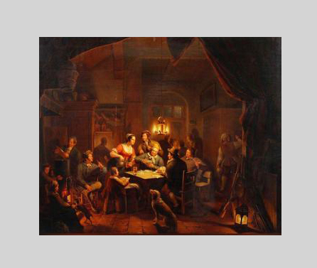 Г. Ханен, "Игроки в карты", 1840 г. Г. Ханен, "Игроки в карты", 1840 г.