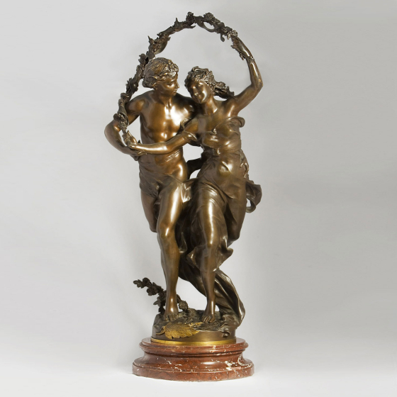 Скульптурная композиция «Весна», Франция, 1890-е гг., Жермен Ж.-Б. Скульптурная композиция «Весна», Франция, 1890-е гг., Жермен Ж.-Б.
