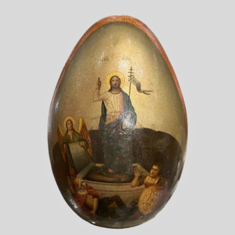 Пасхальное яйцо «Воскресение Христово», Россия, фабрика Лукутина, XIX век