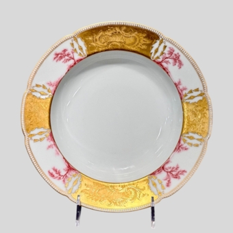 Глубокая тарелка из Пурпурового сервиза, Россия, Императорский Фарфоровый Завод, 1905 г., Кремер Э.Я.