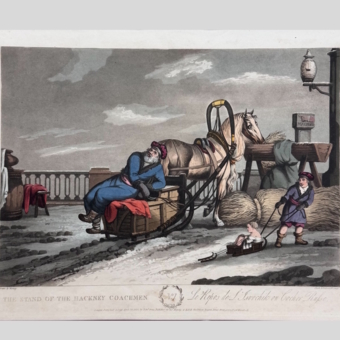 Гравюра «Отдых ямщика», Англия, XIX век
