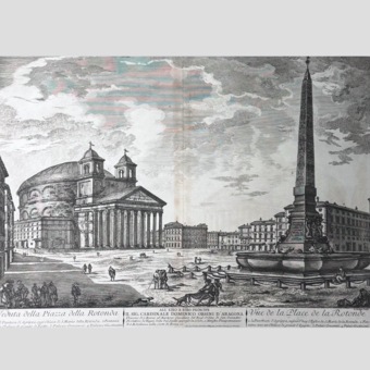 Гравюра «Площадь Ротонда в Риме», Италия, 1763 г.