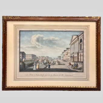 Гравюра «Аничков мост», Россия, Издательство «Плюшар А.И.», 1820-е гг.