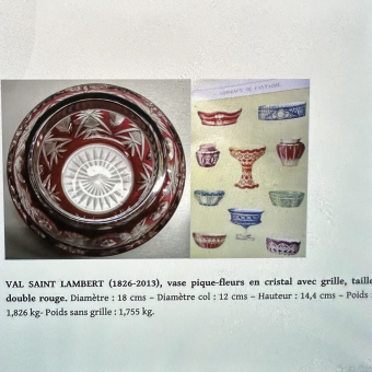 ​Парные вазы для цветов (икебана), Бельгия, фирма "Val Saint Lambert", XX век.