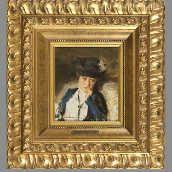 Касаткин Н.А., Портрет дамы в синем, 1910 г.