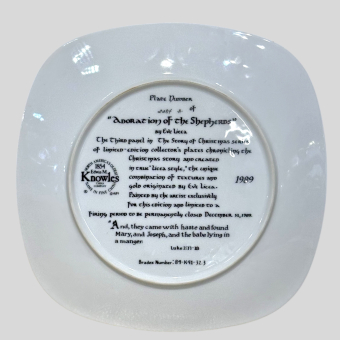 Декоративная тарелка "Поклонение волхвов", США, фирма "Knowles", 1989 г.