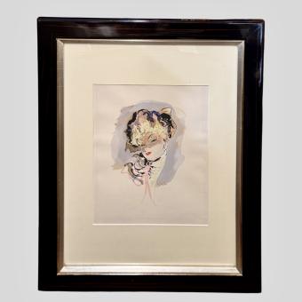 ​Литография "Женщина в вуали", Франция, 1948 г., Домерк Ж.-Г. 