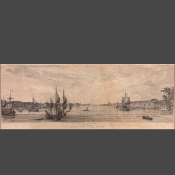 ​Гравюра «Вид на берега Невы», Франция, 1784 г.