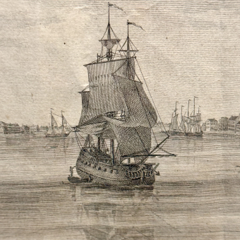 ​Гравюра «Вид на берега Невы», Франция, 1780-е гг.
