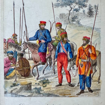 ​Гравюра "Казаки русской армии", Франция, 1813 г.