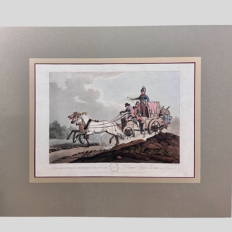 Гравюра «Фельдъегерская тройка​», Англия, XIX век
