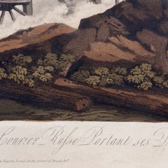 Гравюра «Фельдъегерская тройка​», Англия, XIX век