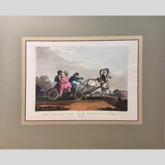 Гравюра «Дрожки», Англия, XIX век