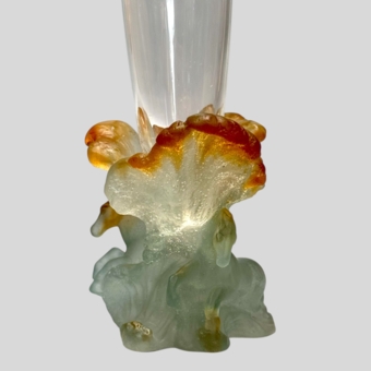 Хрустальная ваза с лошадьми, Франция, фирма "Daum", XX  век