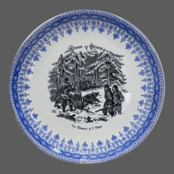 Серия тарелок «Вояж в Россию», Франция, мануфактура «​Terre de Fer HB&Cie», XIX век