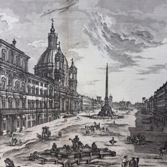 ​Гравюра «Площадь Навона в Риме», Италия,​ 1763 г.