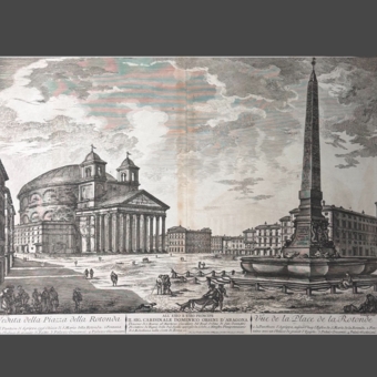 Гравюра «Площадь Ротонда в Риме», Италия, 1763 г.