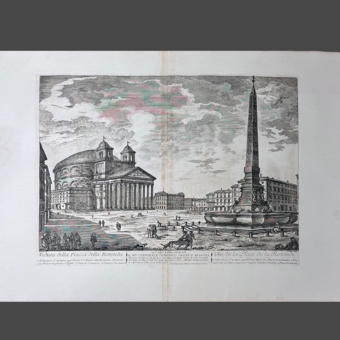 Гравюра «Площадь Ротонда в Риме», Италия, 1763 г.