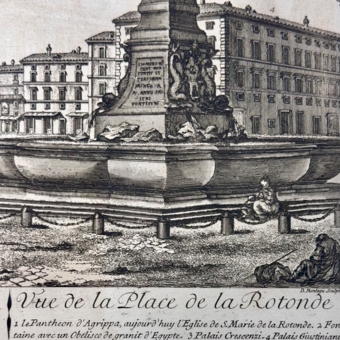 Гравюра «Площадь Ротонда в Риме», Италия, 1763 г.