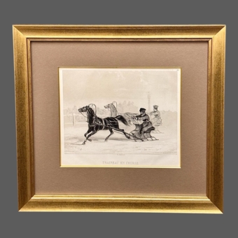 Гравюра «Гонки на санях​», Россия, Издательский дом Дж. Дациаро, XIX век