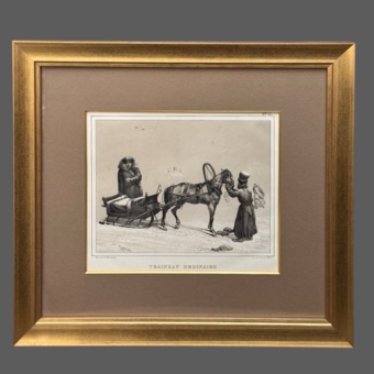 Гравюра «Городские сани», Россия, Издательский дом Дж. Дациаро,​ XIX век