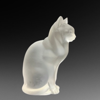 Скульптура "Кошка сидящая", Франция, фирма "Lalique", 1980 г., Р. Лалик