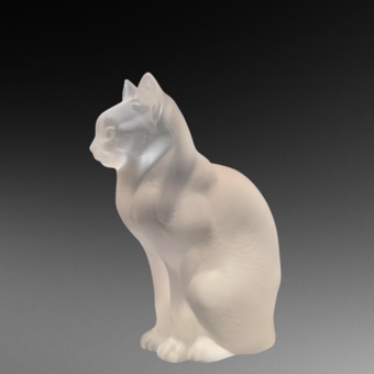 Скульптура "Кошка сидящая", Франция, фирма "Lalique", 1980 г., Р. Лалик