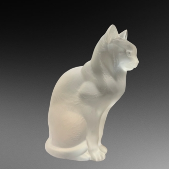 Скульптура "Кошка сидящая", Франция, фирма "Lalique", 1980 г., Р. Лалик