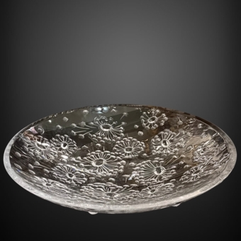Большое блюдо с цветочным узором одуванчика, Франция, фирма "Lalique", XX век 