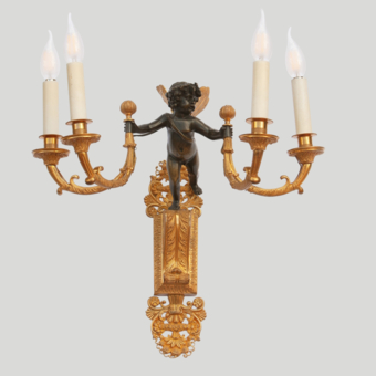 Парные стенники с фигурой Амура, Россия, 1820-е гг.