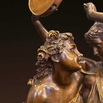 Скульптурная композиция «Танцующие вакханки и сатир», Франция, XIX век, Клодион