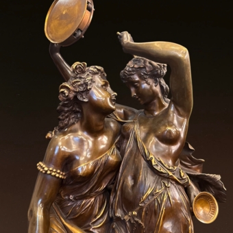 Скульптурная композиция «Танцующие вакханки и сатир», Франция, XIX век, Клодион