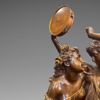 Скульптурная композиция «Танцующие вакханки и сатир», Франция, XIX век, Клодион