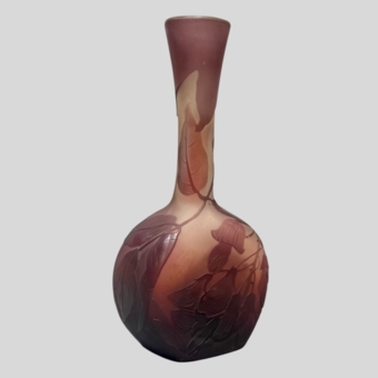 ​Ваза с декором в виде ветки глицинии, Франция, фирма "Галле", 1904-1914 гг.